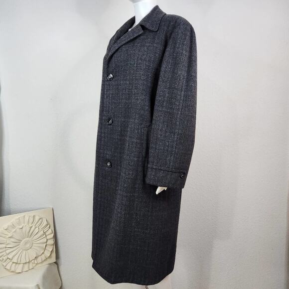 Vintage Custom Tailored Wool Monogramed Coat XLarge - Picture 2 of 16